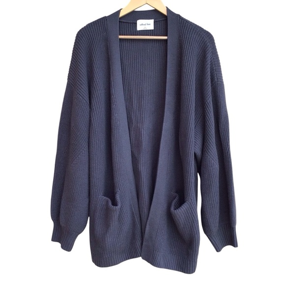 Wilfred Free 100% Merino Wool Unwind Cardigan Dark Gray Pockets Size XL - Picture 1 of 9